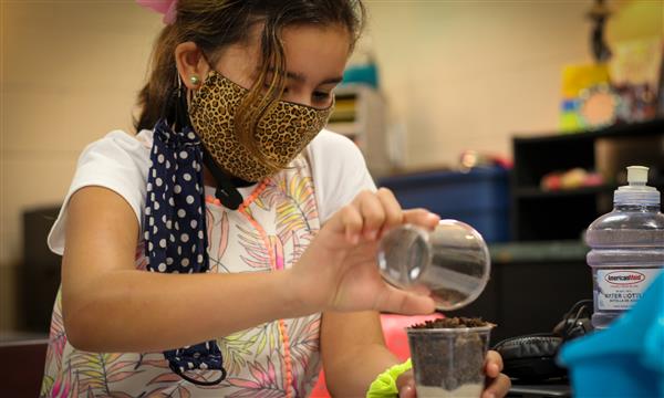 Student makes a fossil in a cup